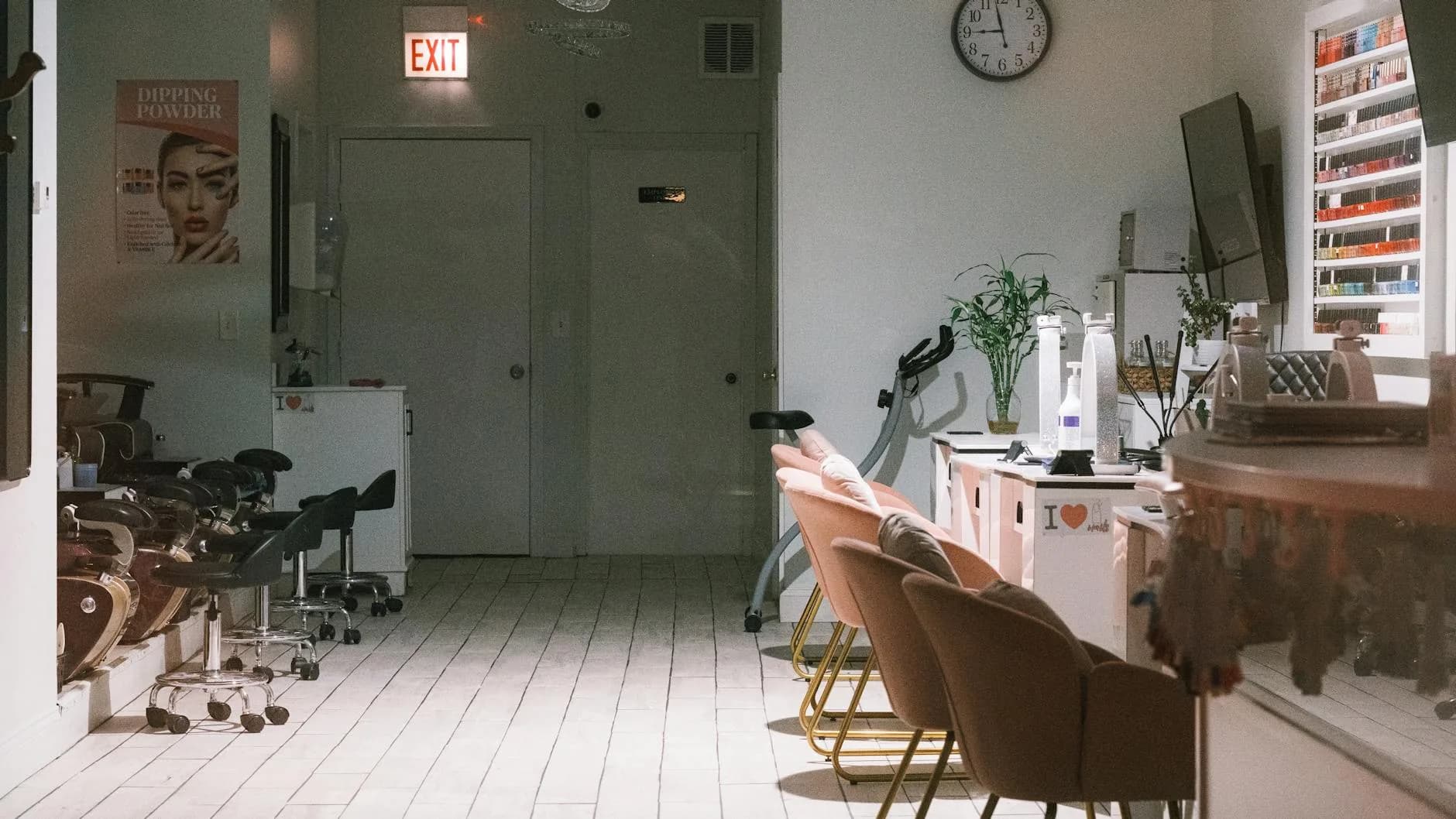Professional nail salon interior